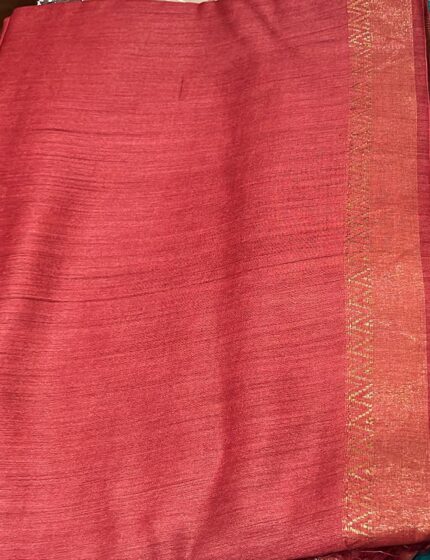 Munga Tussar pure silk. Solid colour with blouse piece.